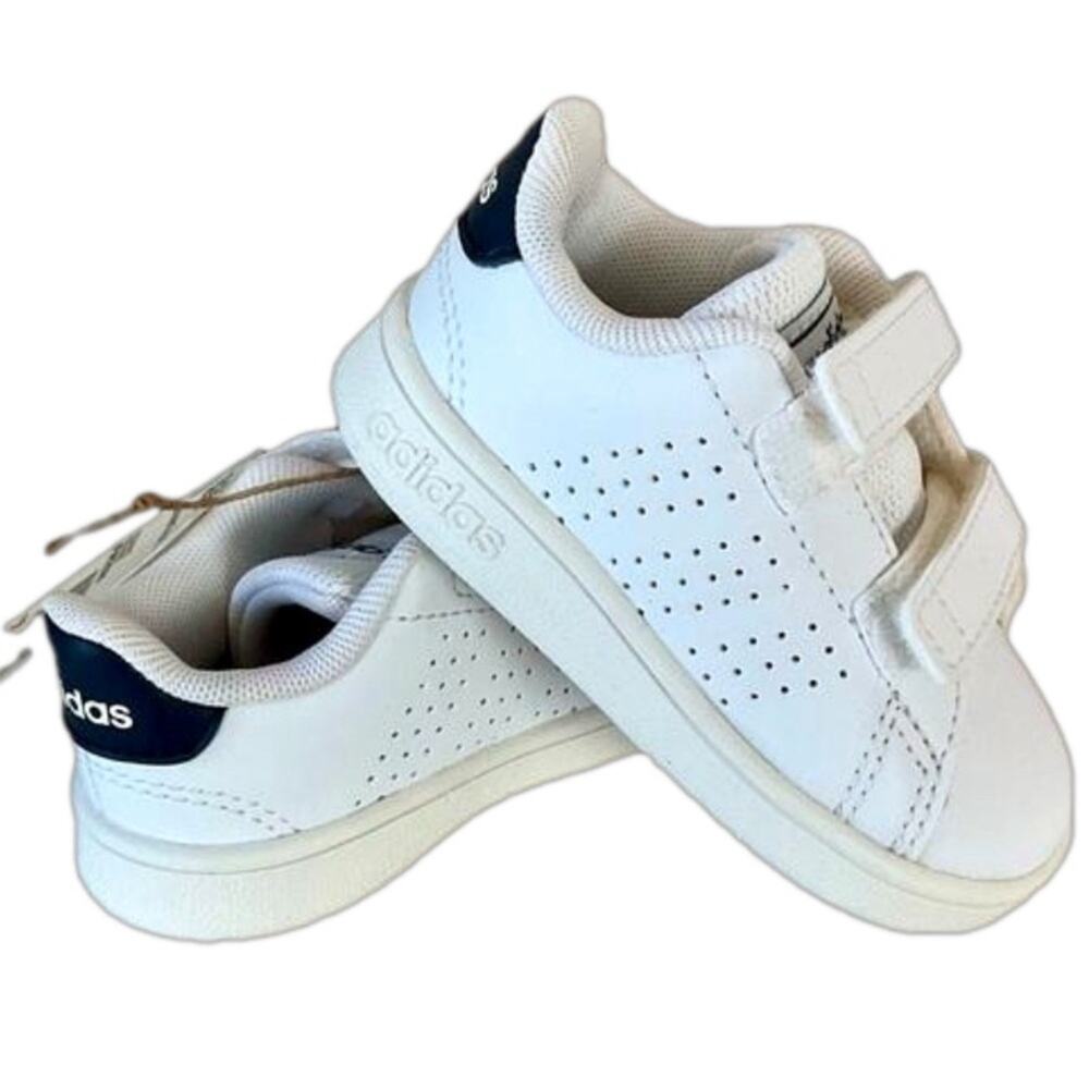 Adidas Boy's Sneakers Advantage White Tennis Shoes Toddler Size 4 NIB